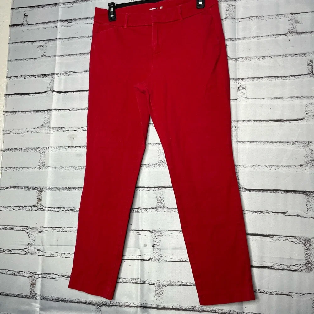Old Navy Women's Bold Red Ankle Pants - Picture 8 of 14